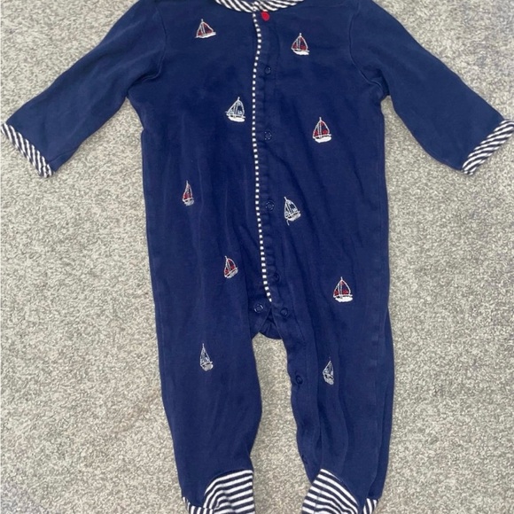 Little Me Navy Sailboat One Piece - Onesie - Baby Boys Onesie - Picture 1 of 2